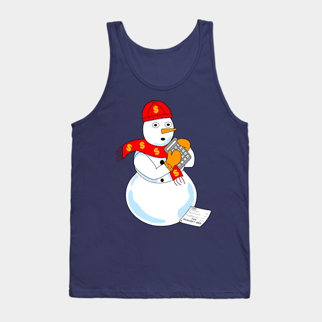 Snowman Accountant Tank Top by Barthol Graphics